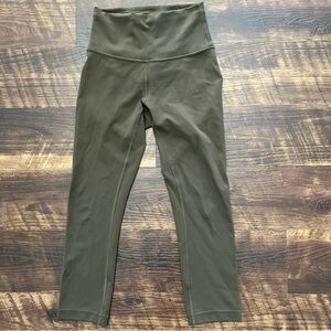Lululemon Athletica W6BF7 Wunder train high rise 21” dark olive leggings 4